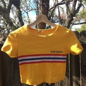 yellow crop top